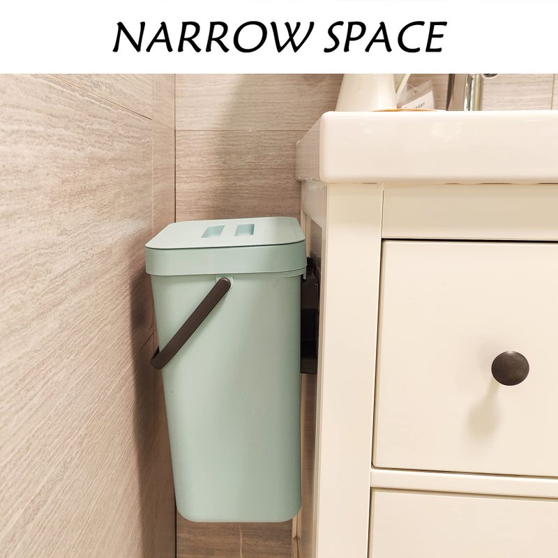 stonespace Compost Bin Kitchen  Under Sink Compost Bin Indoor Sealed  3.2 Gallon/12L Compost Bucket for Kitchen  Wall Mounted Trash Can Small Trash Can with Lid 1 Pack Blue - Image 4